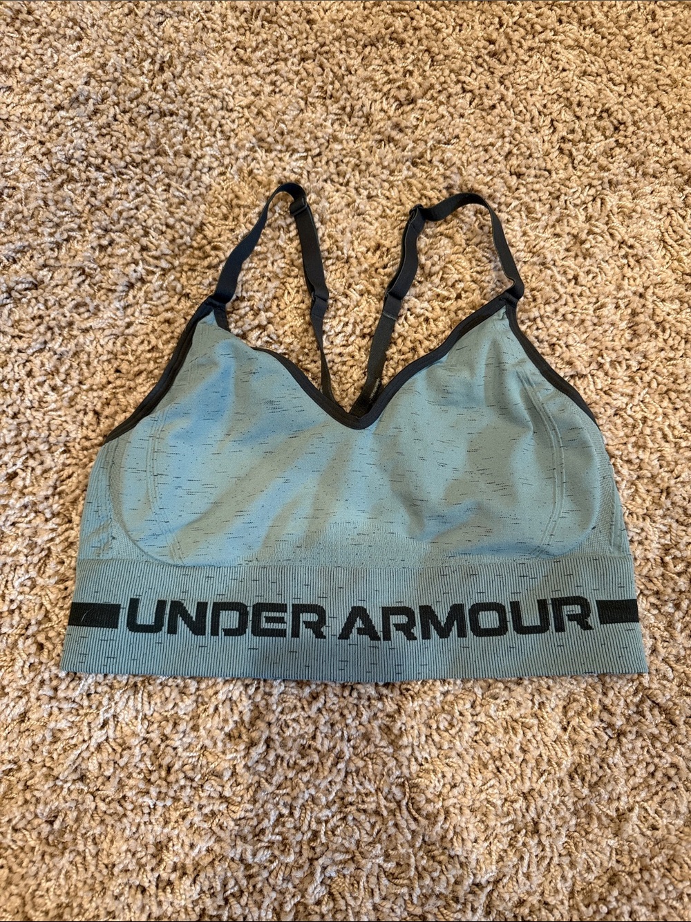 Under Armour Sage Green Seamless Logo Sports Bra
